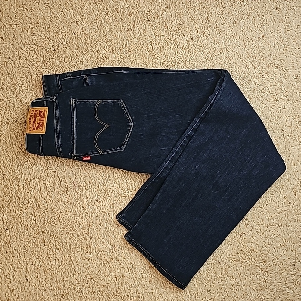 Levi Strauss High Rise Straight Leg Blue Jeans